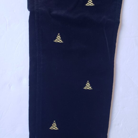 J.McLaughlin Velvet Leighton Embroidered Gold Christmas Tree Black Pants - Picture 3 of 12